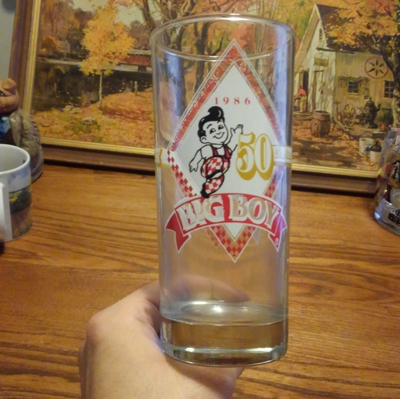 Big Boy 🍔 Vtg 1986 Glass Cup 80s 50th Anniversary - Picture 1 of 11